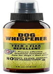 Dog Whisperer Tick + Flea Repellent, All-Natural, Extra Strength, Effective on Dogs and Their People (4 Ounce Spray)